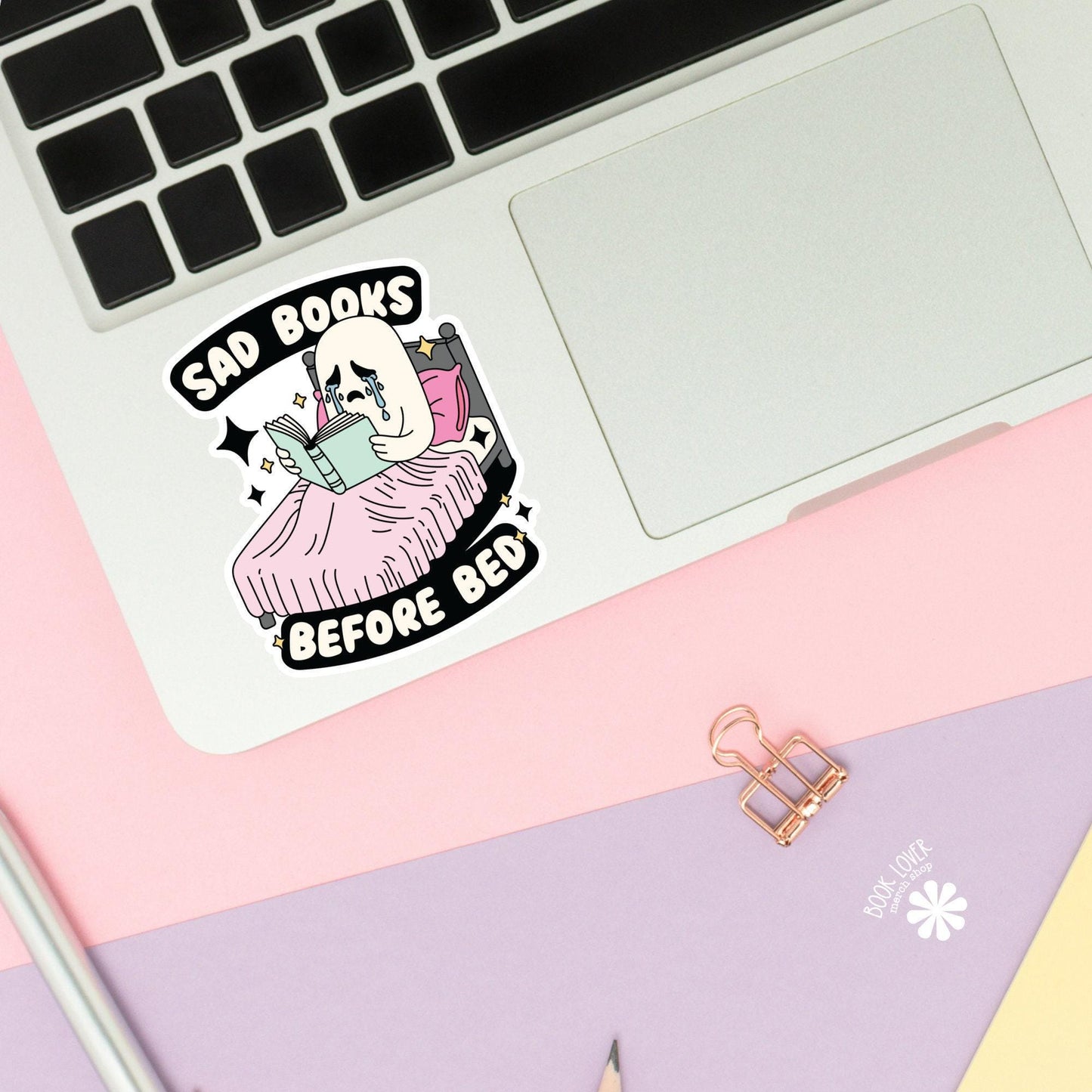 Sad Books Before Bed Stickers / Bookish Stickers / Book Lover Gift / Bookish Merch / Kindle Sticker / Smut Reader / Reading Lover / E-Reader