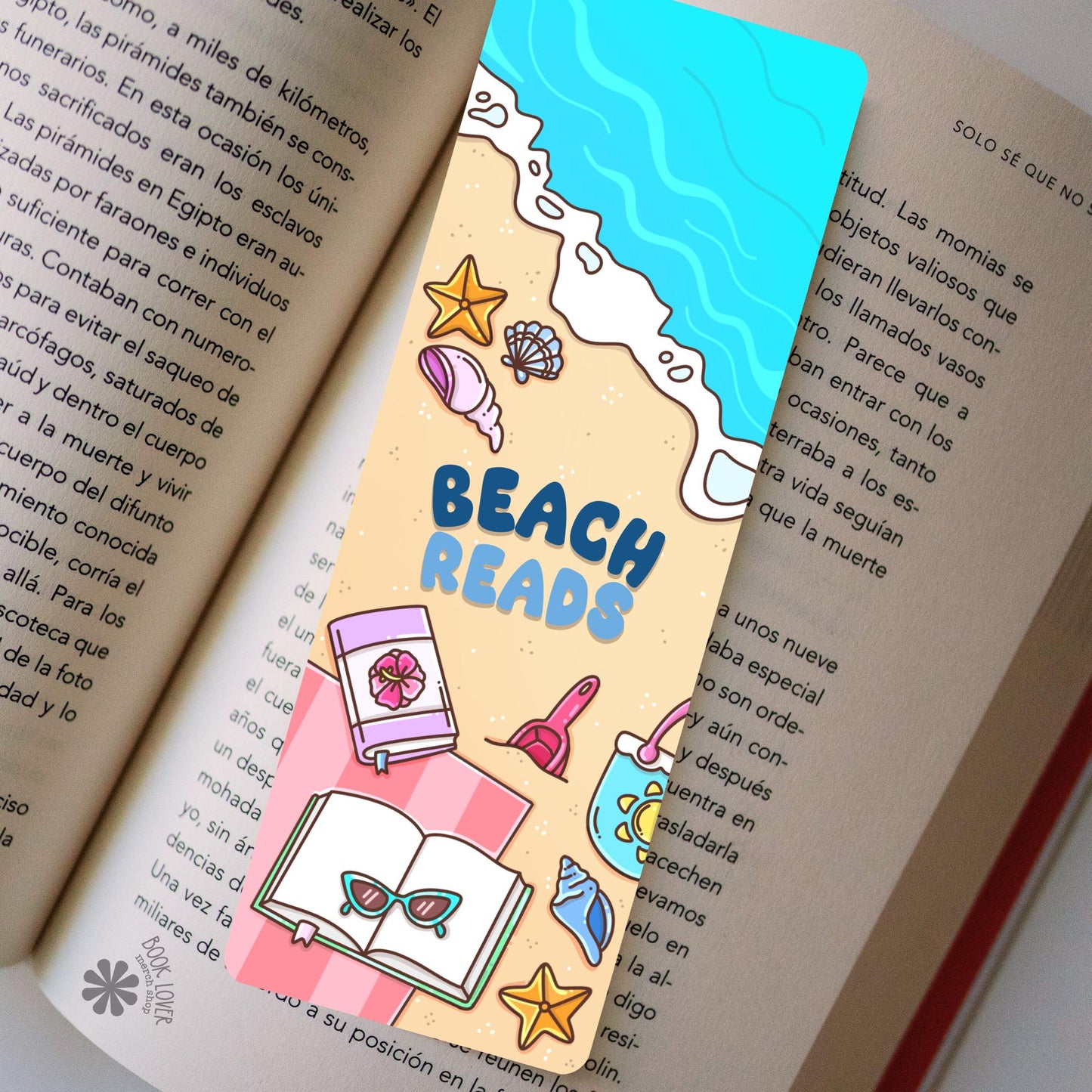 Beach Reads Bookmark / Summer Bookish Bookmark / Book Lover Gift / Bookish Merch / Reading Lover