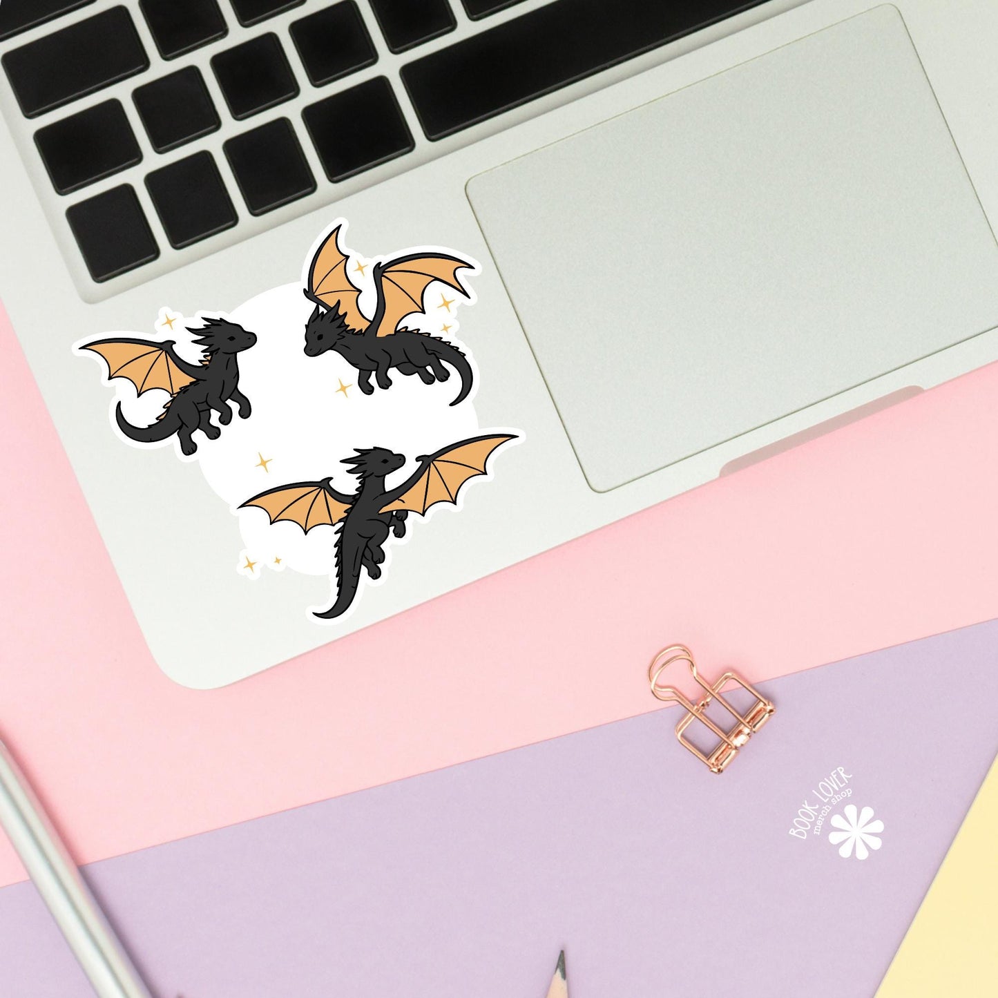 Black Dragons Bookish Babe Stickers / Bookish Stickers / Book Lover Gift / Bookish Merch / Kindle Sticker / Fantasy Reader / Reading Lover