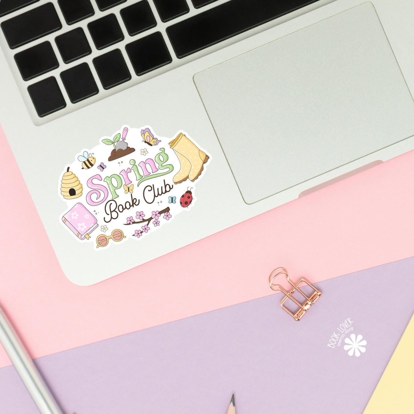 Spring Book Club Stickers / Bookish Stickers / Book Lover Gift / Bookish Merch / Kindle Sticker / Spring Reader / Reading Lover / E-Reader