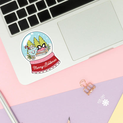 Merry Bookmas Snow Globe Stickers / Bookish Stickers / Book Lover Gift / Bookish Merch / Kindle Sticker / Smut Reader / Reading Lover