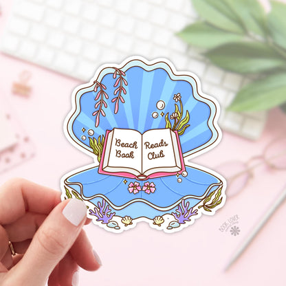 Beach Read Book Club Stickers / Ocean Shell Bookish Stickers / Book Lover Gift / Bookish Merch / Kindle Sticker / Reading Lover / E-Reader