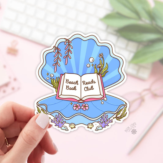 Beach Read Book Club Stickers / Ocean Shell Bookish Stickers / Book Lover Gift / Bookish Merch / Kindle Sticker / Reading Lover / E-Reader
