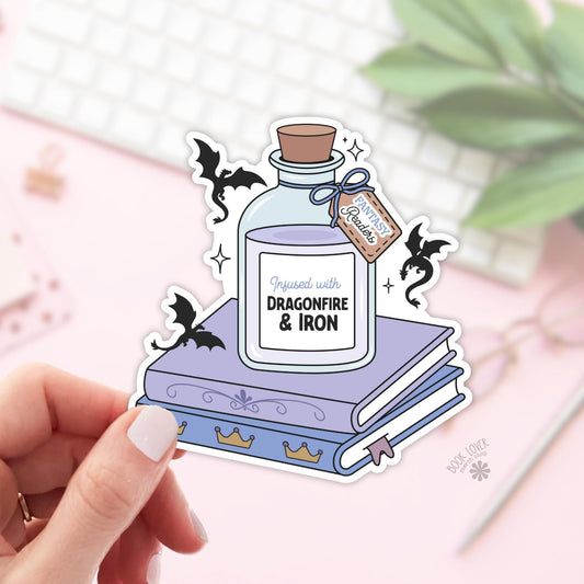 Bookish Potion Infused With Fantasy Stickers / Bookish Stickers / Book Lover Gift / Bookish Merch / Kindle Sticker / Fantasy Reader Lover