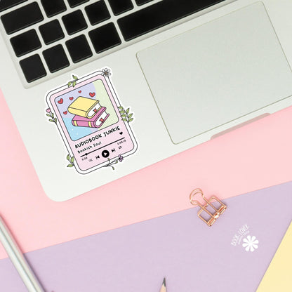 Audio Book Junkie Stickers / Bookish Stickers / Book Lover Gift / Bookish Merch / Kindle Sticker / Smut Reader / Reading Lover / E-Reader