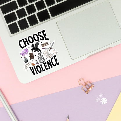 Choose Violence Stickers / Bookish Stickers / Book Lover Gift / Bookish Merch / Kindle Sticker / Smut Reader / Reading Lover / E-Reader
