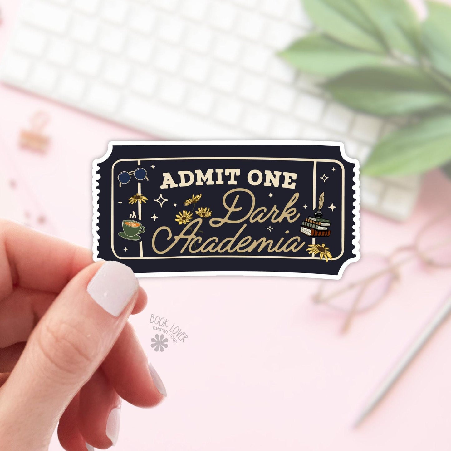 Admit One Ticket Dark Acadamia Sticker / Bookish Kindle Stickers / Book Lover Gift / Bookish Merch / Smut Reader / Reading Lover / E-Reader