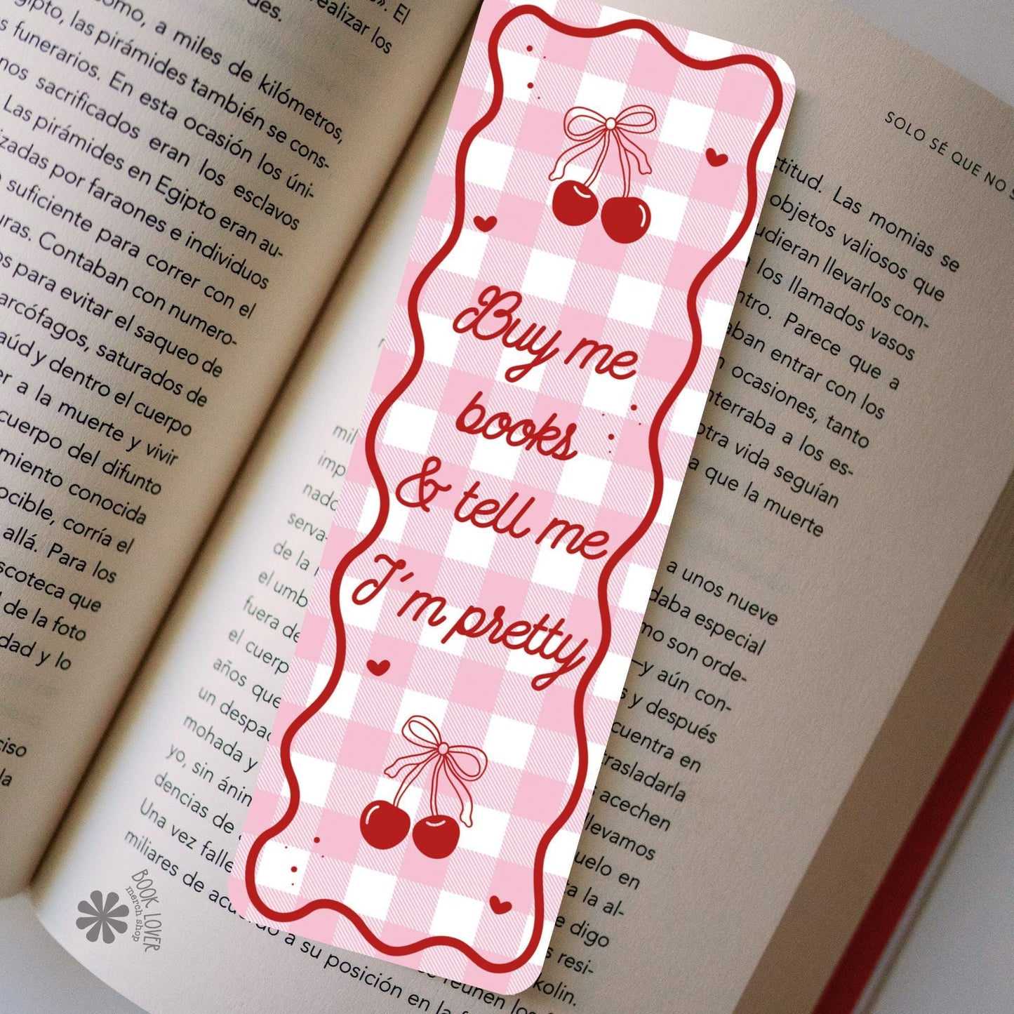 Buy Me Books And Tell Me Im Pretty Bookmark / Cherry Bookish Bookmark / Book Lover Gift / Bookish Merch / Smut Reader / Reading Lover