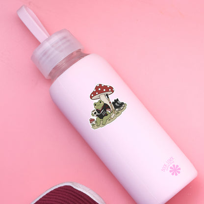 Hockey Romance Frog vinyl sticker - Kindle decal for readers