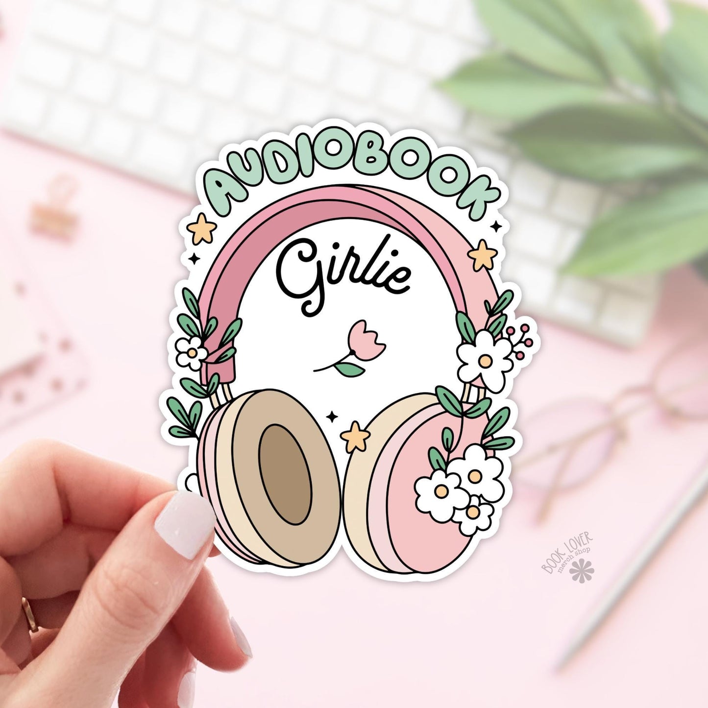 Audiobook Girlie Stickers / Bookish Stickers / Book Lover Gift / Bookish Merch / Kindle Sticker / Smut Reader / Reading Lover / E-Reader