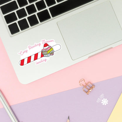 Christmas Reading Season Loading Stickers / Holiday Bookish Stickers / Book Lover Gift / Bookish Merch / Kindle Sticker / Reading Lover