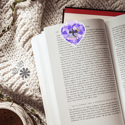 Fantasy Stained Glass Heart Magnetic Bookmark / Bookish Bookmark / Book Lover Gift / Bookish Merch / Fantasy Reader / Reading Lover