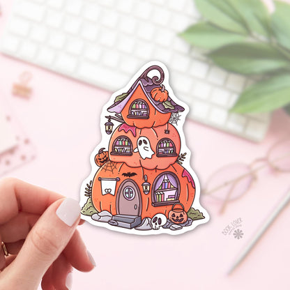 Pumpkin Bookstore Sticker / Bookish Sticker / Book Lover Gift / Funny Reader Gift / Spooky Reader / Halloween Book Lover / Pumpkin Sticker