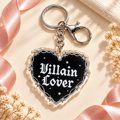 Villain Lover acrylic keychain, bookish bag charm, view 2