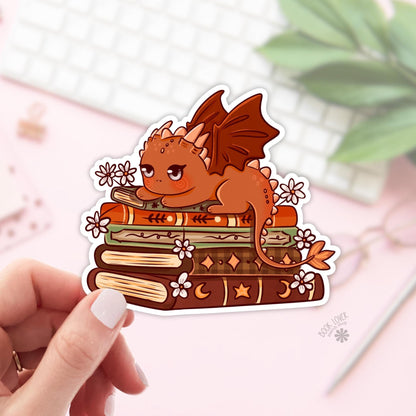 Dragon Books Stickers / Bookish Stickers / Book Lover Gift / Bookish Merch / Kindle Sticker / Fantasy Reader / Reading Lover / E-Reader