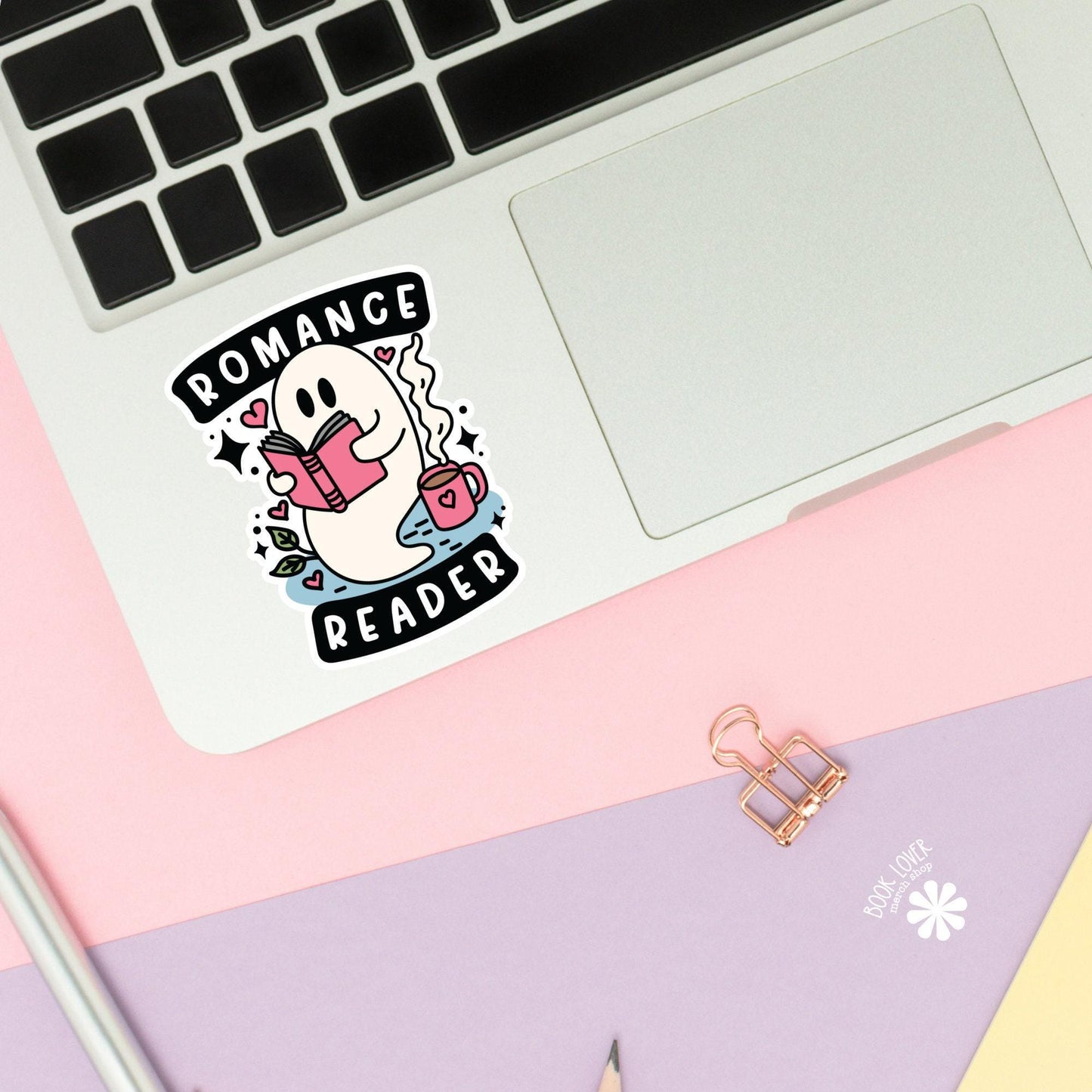 Romance Reader Ghost Stickers / Bookish Stickers / Book Lover Gift / Bookish Merch / Kindle Sticker / Smut Reader / Reading Lover / E-Reader