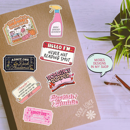 A Book A Day Keeps My Anxiety Away Stickers / Trendy Reading Smut Decals / Book Nerd Introvert Design /Good Girls Read Dirty Books Gift