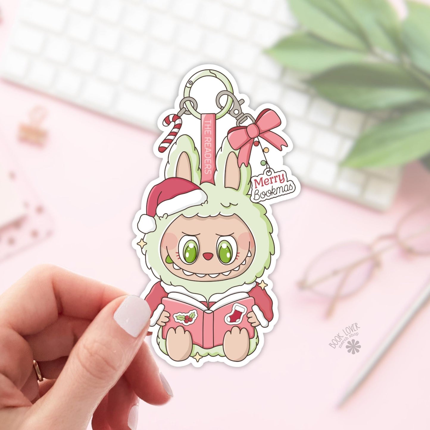 Merry Bookmas Trinket Stickers / Christmas Bookish Stickers / Book Lover Gift / Bookish Merch / Kindle Sticker / Reading Lover