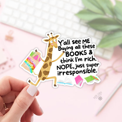 Yall See me Buying All these Books Stickers / Bookish Stickers / Book Lover Gift / Bookish Merch / Kindle Sticker / Reading Lover