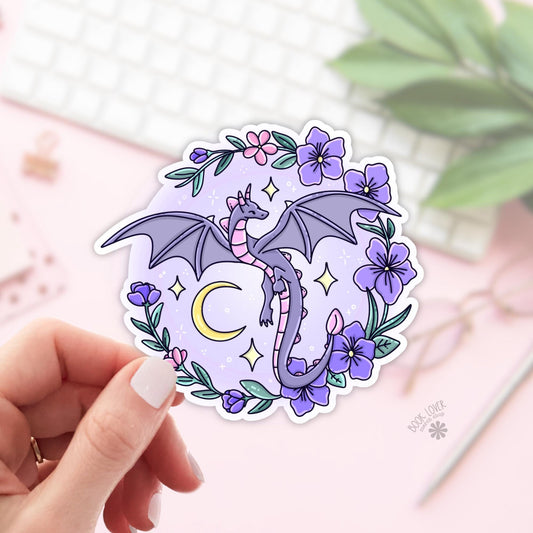 Cute Dragon Stickers / Fantasy Bookish Stickers / Book Lover Gift / Bookish Merch / Kindle Sticker / Romantasy Reader / Reading Lover