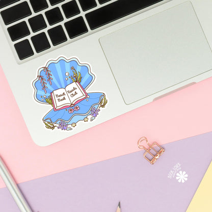 Beach Read Book Club Stickers / Ocean Shell Bookish Stickers / Book Lover Gift / Bookish Merch / Kindle Sticker / Reading Lover / E-Reader