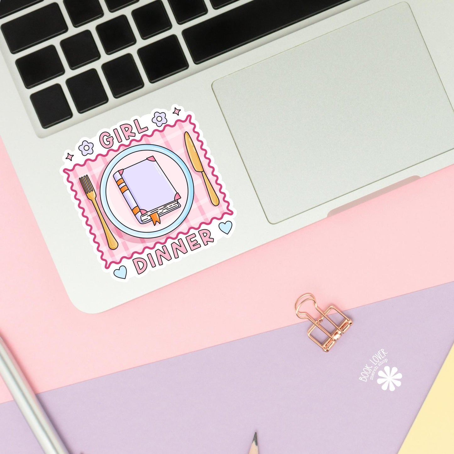 Girl Dinner Stickers / Bookish Stickers / Book Lover Gift / Bookish Merch / Kindle Sticker / Smut Reader / Reading Lover / E-Reader