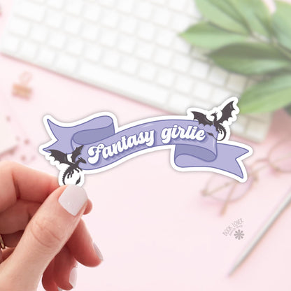 Fantasy Girlie Stickers / Bookish Stickers / Book Lover Gift / Bookish Merch / Kindle Sticker / Fantasy Reader / Reading Lover / E-Reader