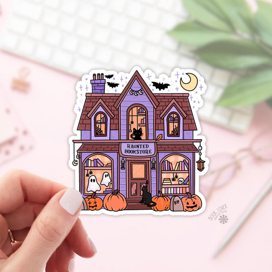 Hauted Bookstore Stickers / Halloween Bookish Stickers / Book Lover Gift / Bookish Merch / Kindle Sticker / Reading Lover / E-Reader