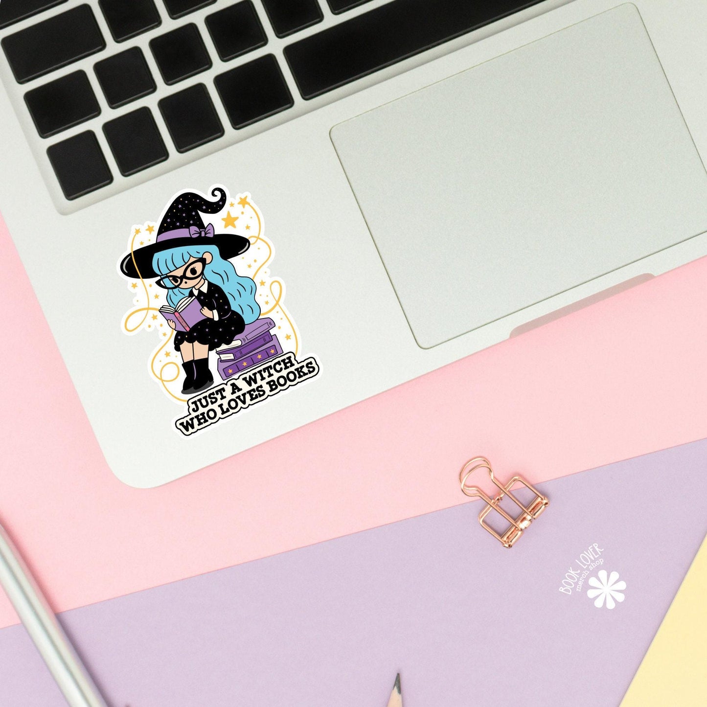 Just A Witch Who Loves Books Stickers / Bookish Stickers / Book Lover Gift / Bookish Merch / Kindle Sticker / Smut Reader / Reading Lover