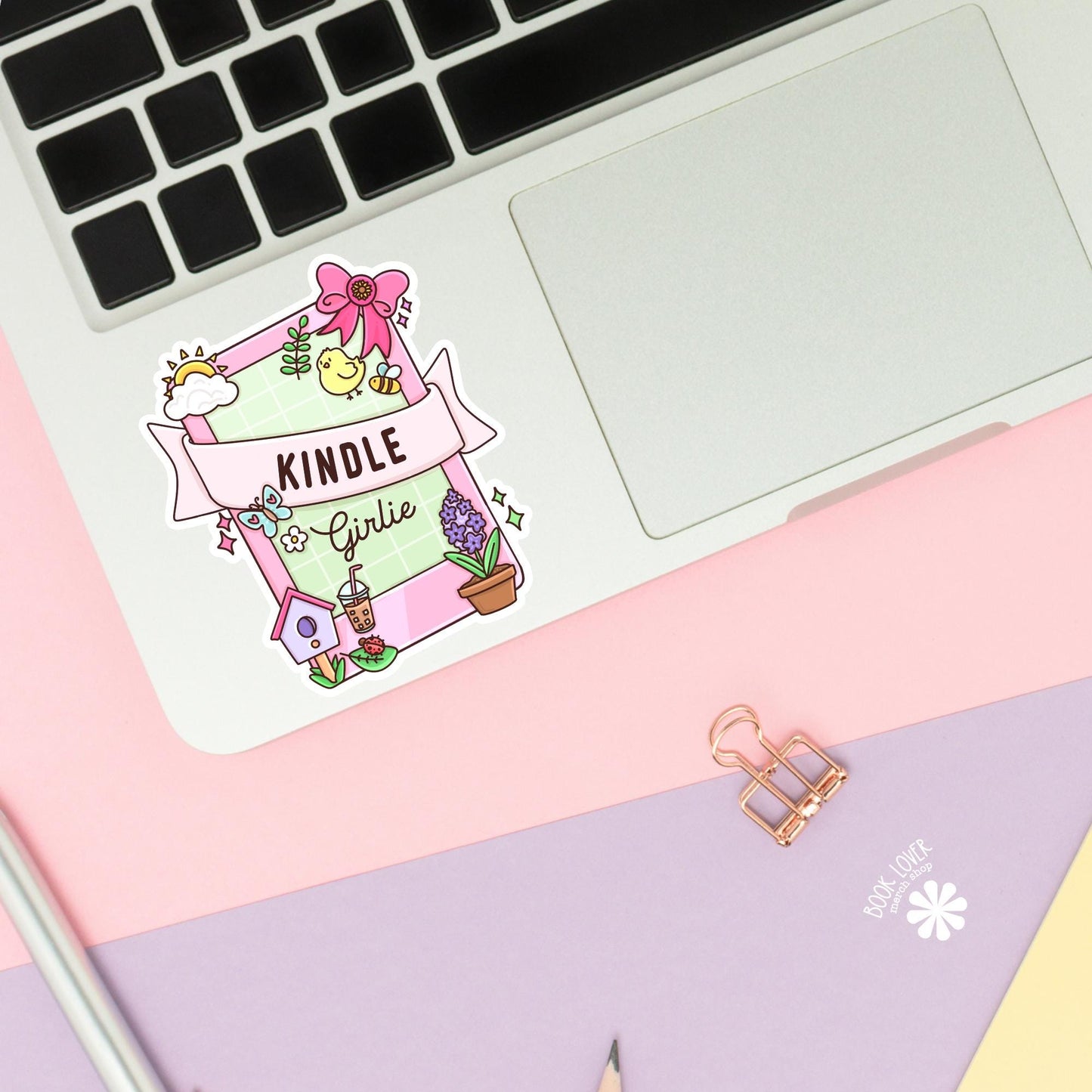 Spring Kindle Girlie Stickers / Bookish Stickers / Book Lover Gift / Bookish Merch / Kindle Sticker / Smut Reader / Reading Lover / E-Reader