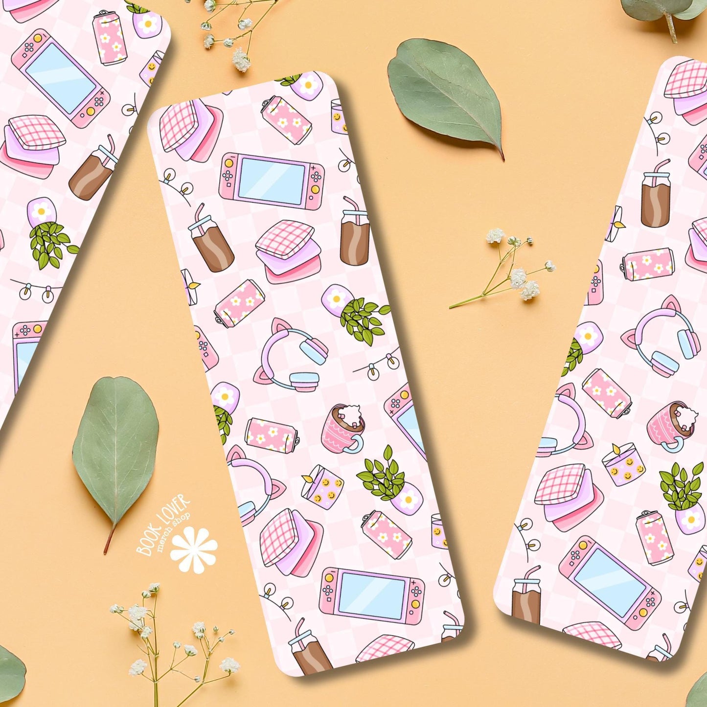 Cute Cozy Gamer Bookmark / Girlie Gamer Bookish Bookmark / Book Lover Gift / Bookish Merch / Girly Reader / Reading Lover