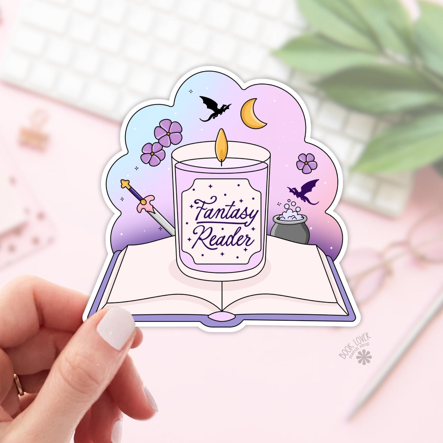 Fantasy Reader Stickers / Bookish Stickers / Book Lover Gift / Bookish Merch / Kindle Sticker / Dragon Book / Reading Lover / E-Reader
