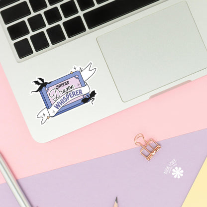 Certified Dragon Whisperer Stickers / Bookish Stickers / Book Lover Gift / Bookish Merch / Kindle Sticker / Fantasy Reader / Reading Lover