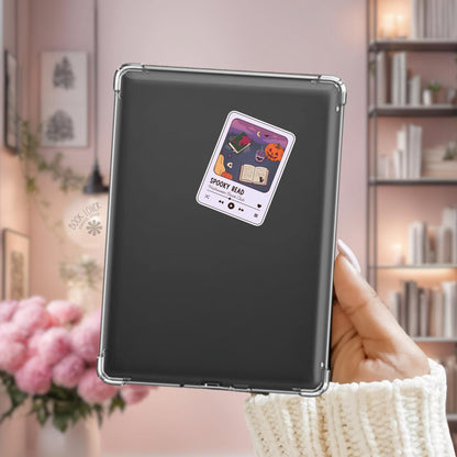 Halloween book club Kindle sticker on desk, bookish halloween decal