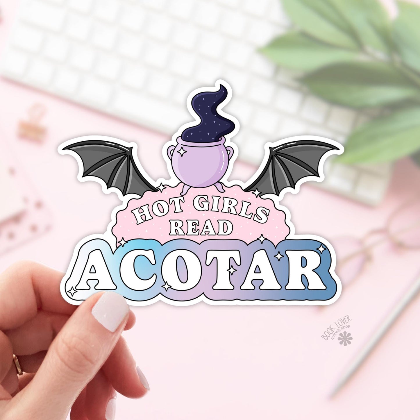 Hot Girls Read Acotar Stickers / Bookish Stickers / Book Lover Gift / Bookish Merch / Kindle Sticker / Acotar Reader / Reading Lover