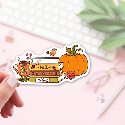 Autumn Books Sticker / Bookish Sticker / Book Lover Gift / Funny Reader Gift / Cozy Reader / Fall Reading Gift / Cozy Autumn Books
