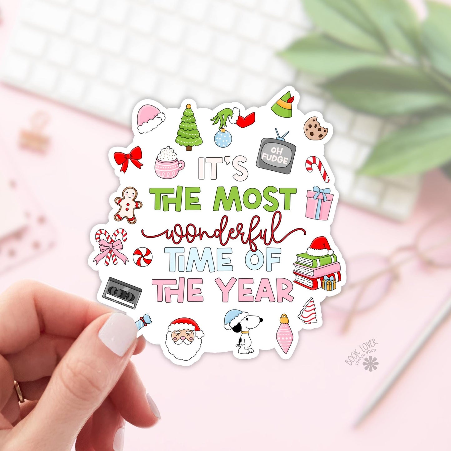 It's The Most Wonderful Time of the Year Stickers / Christmas Bookish Merch / Book Lover Gift / Kindle Sticker / Reading Lover