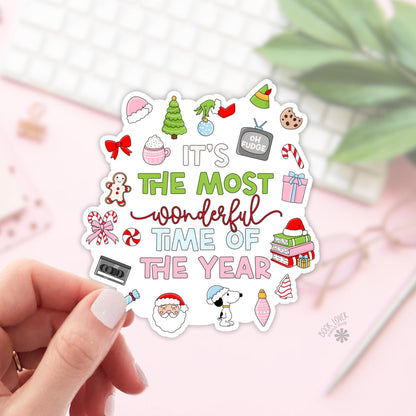 It's The Most Wonderful Time of the Year Stickers / Christmas Bookish Merch / Book Lover Gift / Kindle Sticker / Reading Lover