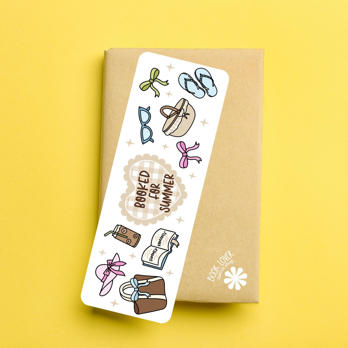 Booked for Summer Bookmark / Bookish Bookmark / Flip Flops Beach Reading / Book Lover Gift / Bookish Merch / Reading Lover