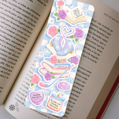 Hockey Romance Girlie Bookish Bookmark / Winter Bookish Bookmark / Book Lover Gift / Bookish Merch / Smut Reader / Reading Lover