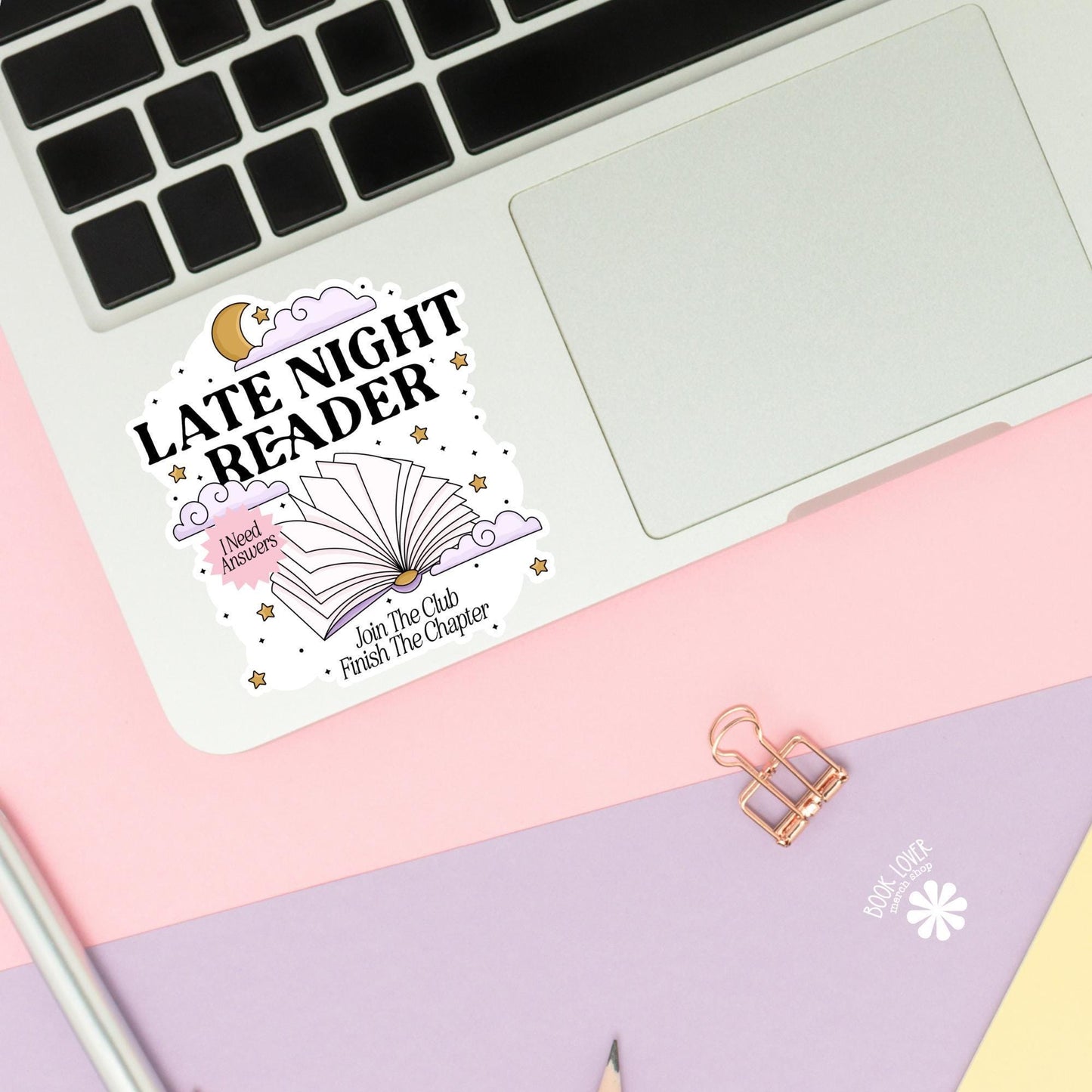 Late Night Reader Stickers / Bookish Stickers / Book Lover Gift / Bookish Merch / Kindle Sticker / Smut Reader / Reading Lover / E-Reader