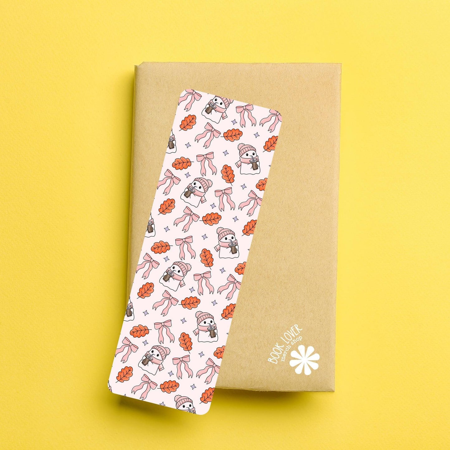 Cute Ghost Bookmark / Coquette Bow Bookish Bookmark / Ice Coffee and Book Lover and Gift / Bookish Merch / Smut Reader / Reading Lover
