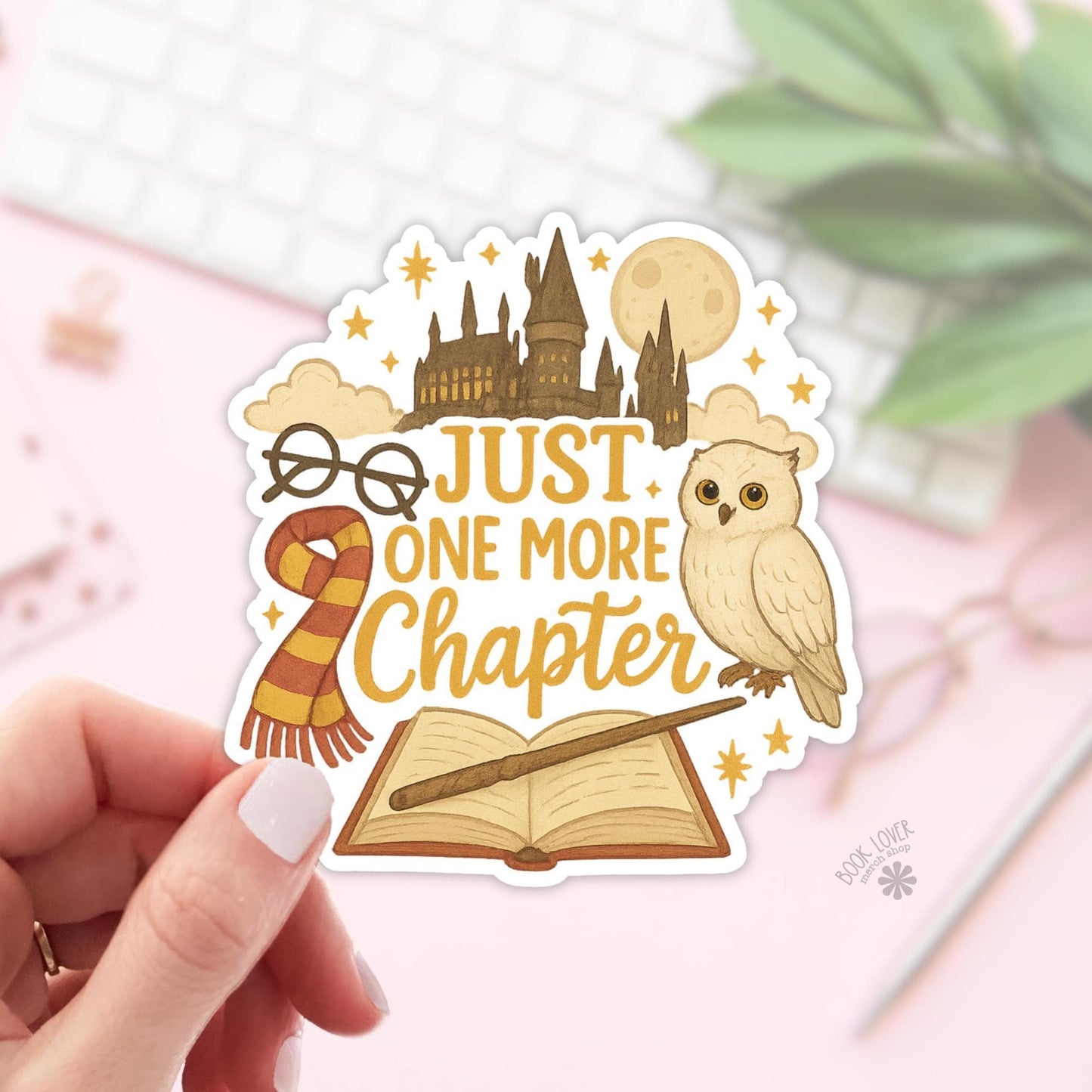 Magical Just One More Chapter Stickers / Bookish Stickers / Book Lover Gift / Bookish Merch / Kindle Sticker / Harry Reader / Reading Lover
