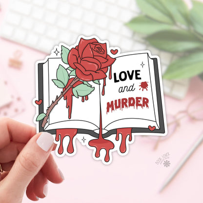 Love And Murder Stickers / Bookish Stickers / Book Lover Gift / Bookish Merch / Kindle Sticker / Thriller Reader / Reading Lover / E-Reader