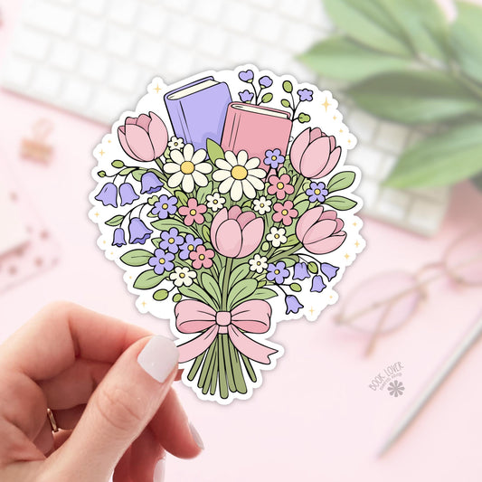 Spring Book Bouquet Stickers / Bookish Stickers / Book Lover Gift / Bookish Merch / Kindle Sticker / Smut Reader / Reading Lover / E-Reader