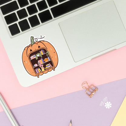 Halloween Pumpkin Bookshelf Stickers / Bookish Stickers / Book Lover Gift / Bookish Merch / Kindle Sticker / Smut Reader / Reading Lover