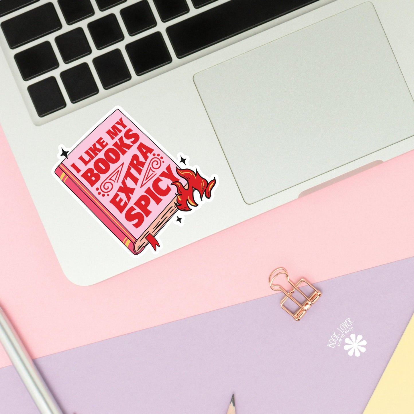 I Like My Books Extra Spicy Sticker / Bookish Stickers / Book Lover Gift / Bookish Merch / Kindle Sticker / Smut Reader / Reading Lover