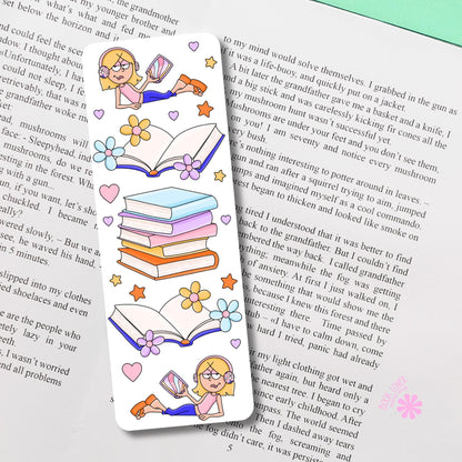 Bookish Girl Bookmark / Bookish Bookmark / Book Lover Gift / Bookish Merch / Reading Lover / Flowers