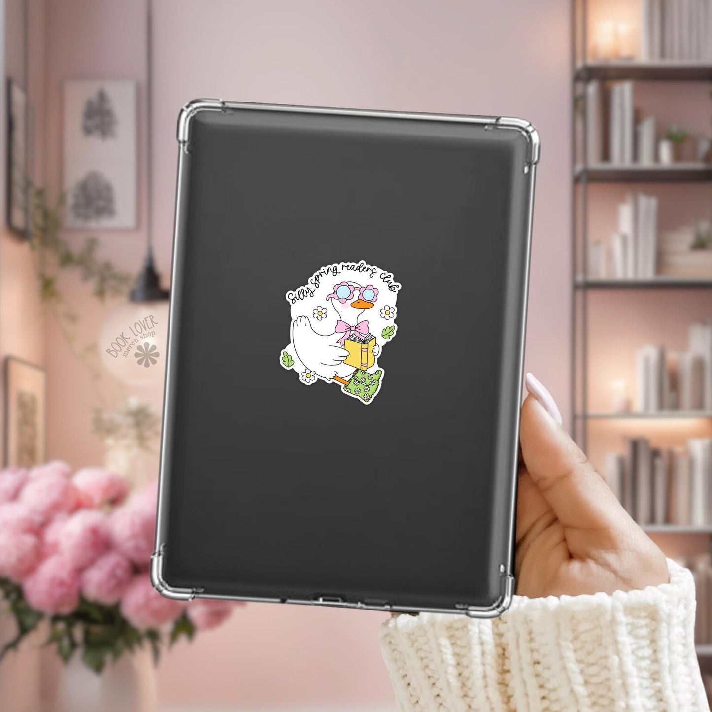 Silly Spring Readers Club Stickers / Bookish Silly Goose Stickers / Book Lover Gift / Bookish Merch / Kindle Sticker / Reading Lover