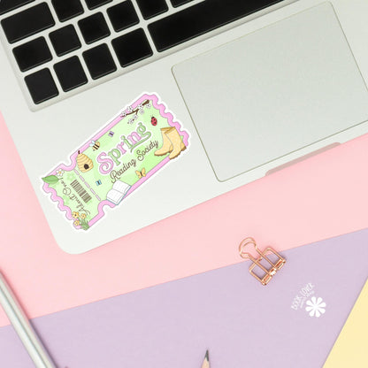 Spring Reading Society Stickers / Admit One Bookish Stickers / Book Lover Gift / Bookish Merch / Kindle Sticker / Reading Lover / E-Reader